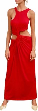 Pitusa Cutout Twist Maxi Dress In Red