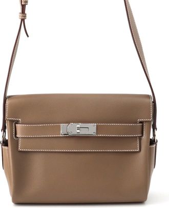 Herm&egrave;s Etoupe Gray Shoulder Bag (Pre-Owned)