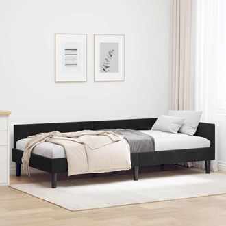 vidaXL Vidaxl Struttura Del Letto Ad Angolo Con Testiera Nero 100 X 200 Cm