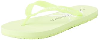 Calvin Klein Jeans Women Flip-Flops Beach Sandal Pool Slides, Yellow (Lime Sorbet/Bright White), 39