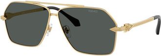Versace Sunglasses Aviator Full Rim, Gold Frame And Dark Grey Lens Ve2284100287