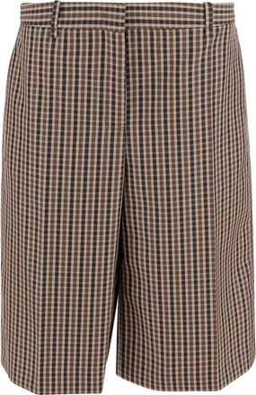 Jil Sander Shorts a quadri - Marrone