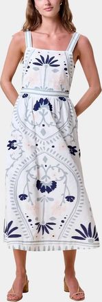 Cleobella Carmen Midi Dress In Liliana Blue Surf