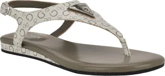 Guess Jerrah Faux Leather Thong Sandal in White at Nordstrom Rack, Size 10