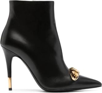 Tom Ford Elegante leren laarzen - Dames - Laarzen met Hak - Zwart - 36 EU - Leer - Schoenen