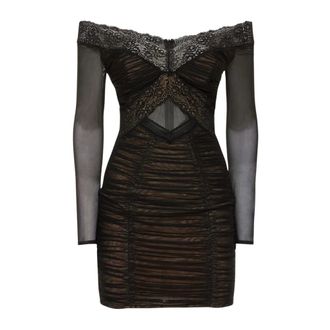 Self Portrait Elegant black dress with sheer sleeves - female - Self Portrait - Party Dresses - Black - 3XS - Dresses