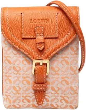 Loewe Pre-owned Anagram Crossbody - Dames - Vintage Mini Tas - Oranje - ONE Size - Leer - Vintage