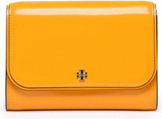 Tory Burch Emerson Patent Chain - Dames - Portefeuilles - Oranje - ONE Size - Leer - Accessoires