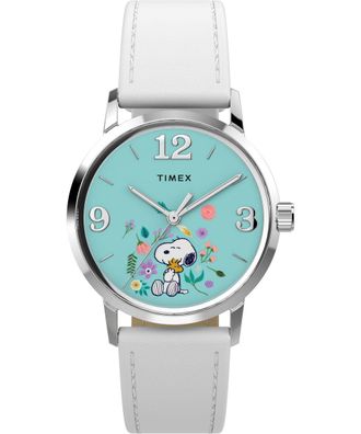 Timex Peanuts Marlin Womens White Watch TW2Y68800 Leather - One Size