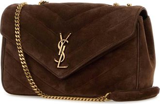 Saint Laurent Womens Loulou Shoulder Bag Brown Calf