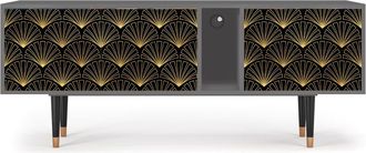 StoryZ Mueble de TV negro 2 cajones y 2 puertas L 170 cm