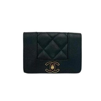 Chanel Pre-owned Wallets, female, Black, Size: ONE SIZE Pre-owned Wallet (tri-fold)