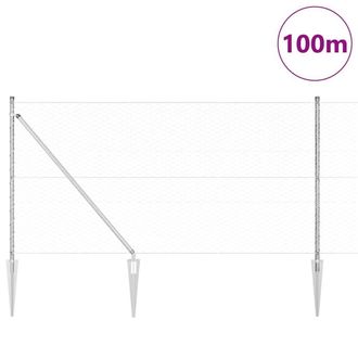 Berkfield Home Hexagon Fence 1.4x100 m Galvanised Steel in Silver