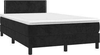 vidaXL Vidaxl - Cama Box Spring Con Colch&oacute;n Y Led Terciopelo Negro 120x190 Cm