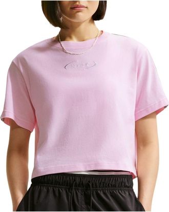 Nike (WMNS) Nike Sportswear Classic Loose-Fit Cropped T-shirt Pink Foam IR7870-663