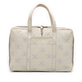 Chanel Pre-owned Womens Cc Denim Travel Bag - Light Grey Textile - One Size