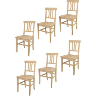 Tommychairs Tommychairs - Set 6 sedie modello Artemisia per cucina bar e sala da pranzo, robusta struttura in legno di faggio levigato, non trattato, 100%