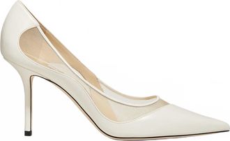 Jimmy Choo London Womens Love 85 Leather And Mesh Pumps In Latte/natural