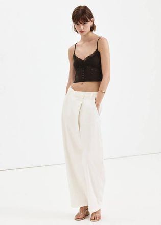 Mango Top crop maglia sottile spalline cioccolato - Donna - XS - MANGO
