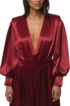 JLUXLABEL Satin Radiance Bodysuit in Red at Nordstrom, Size X-Small