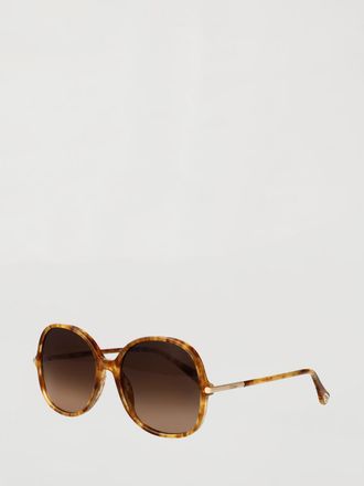 Chlo&eacute; Occhiali da sole cat-eye tartarugati in acetato con logo inciso