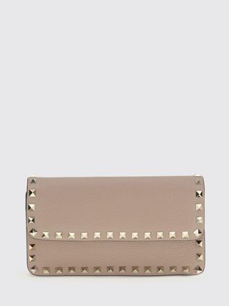 Valentino Garavani Rockstud Wallet on Chain in Grained Calfskin with Studs