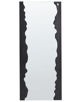 Beliani Beliani - Specchio Da Parete Moderno Decorativo Appeso 175 X 75 Cm Cornice In Legno Forma Irregolare Nero Saullcet