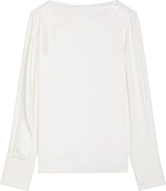 Erdem Draped Crepe top - Ivory - 10 (UK10 / S)