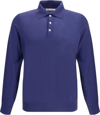 Brunello Cucinelli Polo con bottoni - Blu