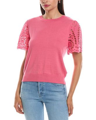 Nanette Lepore Eyelet Sleeve Blouse