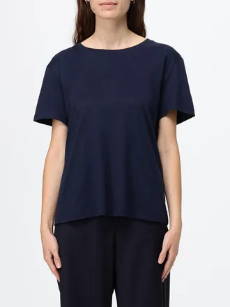 Max Mara S Max Mara T-shirt girocollo in misto cotone con spalle cadute