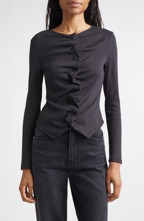 Veronica Beard Jasminah Rib Cardigan in Black at Nordstrom, Size X-Small