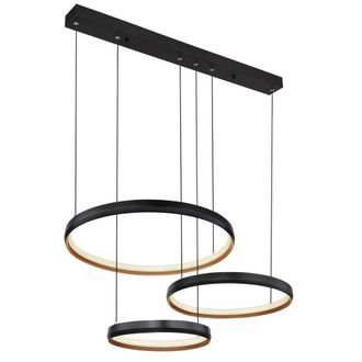 Netlighting Halli Pendant Matt Black 3x LED Dimmable 2700 6000K Remote Control