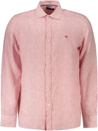 North Sails Gestreepte Linnen Blouse - Heren - Casual Overhemden - Rood - S - Linnen - Overhemden