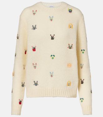 Loewe x Louis Wain jersey de lana bordado
