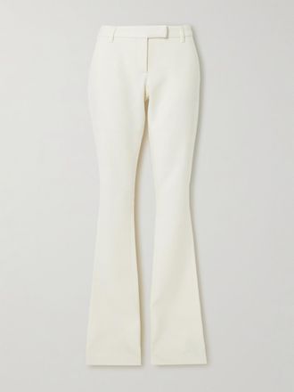 Acne Studios Pantaloni Svasati In Twill Di Misto Lana - Bianco