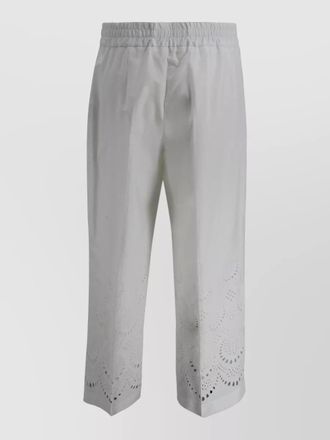 Parosh cropped trousers featuring adjustable drawstring waist