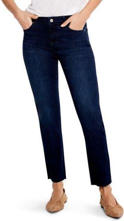 Nic+Zoe High Waist Raw Hem Ankle Straight Leg Jeans in Twilight at Nordstrom Rack, Size 25