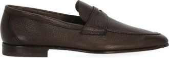 Berwick 1707 Brown Pebbled Leather Mask Loafers