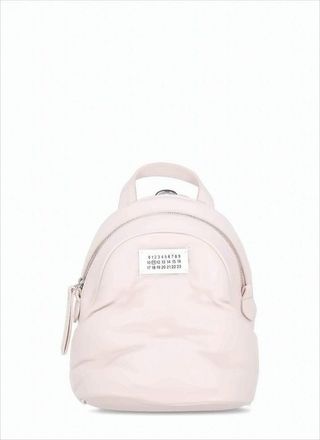 Maison Margiela Calf Leather Backpack With Chain-Detail Straps And Zip Closure