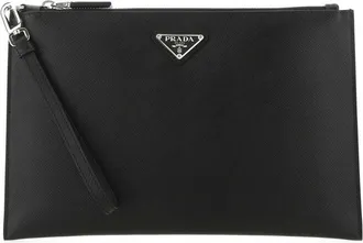 Prada Black Leather Clutch