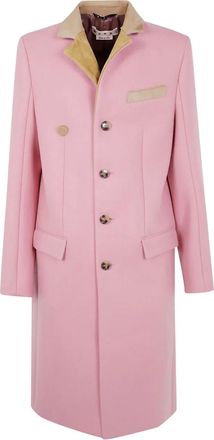 Marni wool contrast-collar coat - Pink