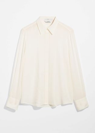 & Other Stories Pintuck-Detailed Silk Shirt - White