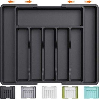 OEM Bandeja Para Cubiertos, Bandeja Extensible Para Cajones, Organizador De Cajones Ajustable Para Cocina, Almacenamiento Compacto De Pl&aacute;stico Para Cuchar