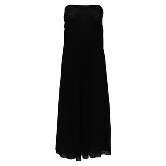 Jean Paul Gaultier Soleil Strapless Midi Dress in Black Polyester