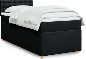 vidaXL Vidaxl - Cama Box Spring Con Colch&oacute;n Tela Negro 100x200 Cm