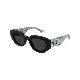 Gucci Rectangle Sunglasses - female - Gucci - Sunglasses - Black - 51 MM - Accessories