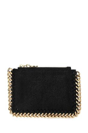 Stella McCartney Womens Black Shaggy Deer Falabella Card Holder 1000 F: Polyester Portafogli Wallet