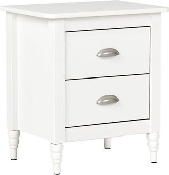 Beliani Beliani - Modern Retro Nightstand Bedside Table Cabinet 2 Drawers White Shillington