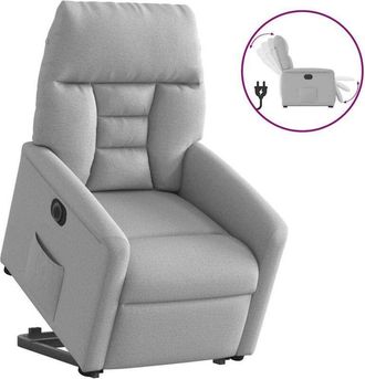 vidaXL Sill&oacute;n El&eacute;ctrico Reclinable Elevable De Tela Gris Nube Vidaxl